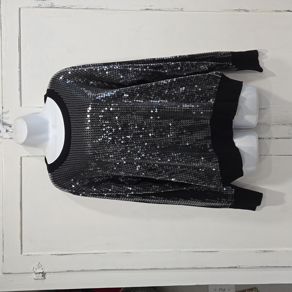 SIANI MILANO BLACK SWEATER WITH SEQUINS.   #6462